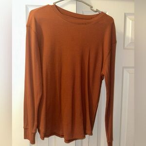 Long sleeve waffle knit top